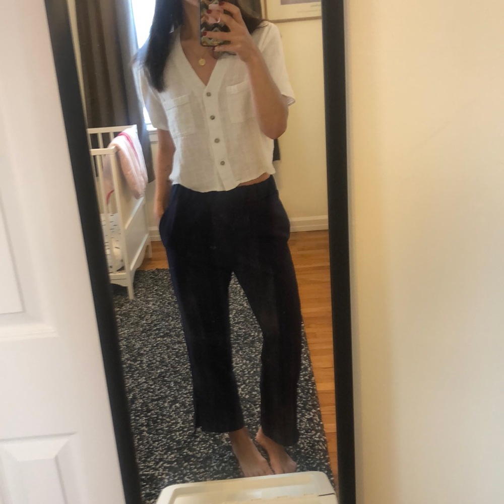 Navy Cropped Pants